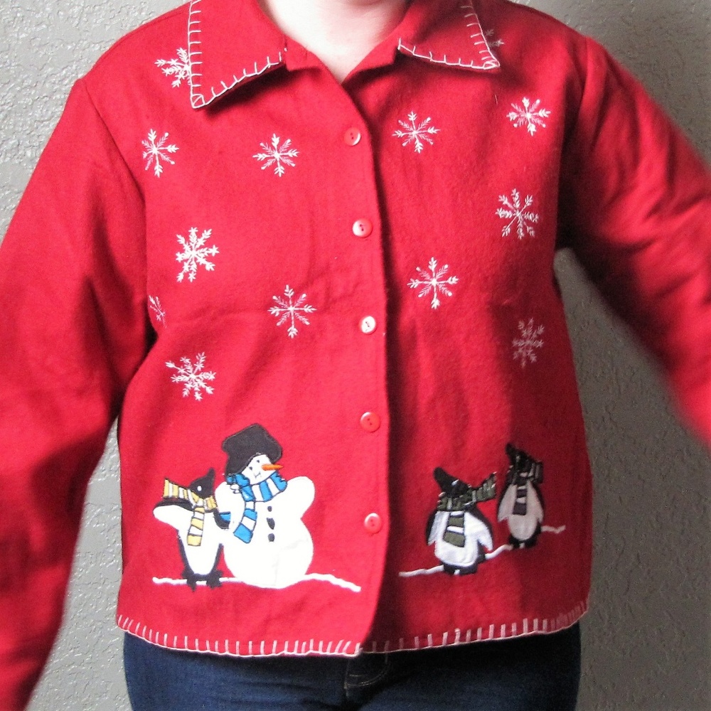 Large Red "Ugly" Christmas Jacket